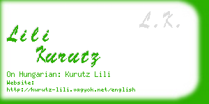 lili kurutz business card